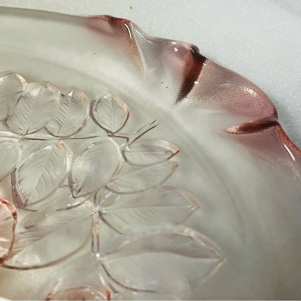 Mikasa Rosella Round Pink Floral Handled Cake Plate or Platter